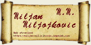Miljan Miljojković vizit kartica